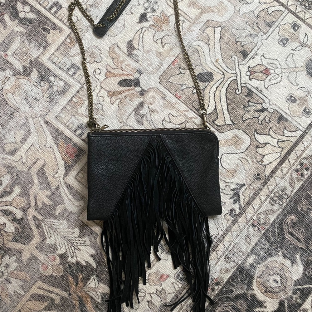 Black fringe crossbody | shoulder  bag